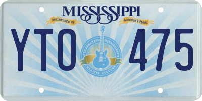 MS license plate YTO475