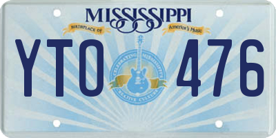 MS license plate YTO476