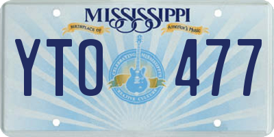 MS license plate YTO477
