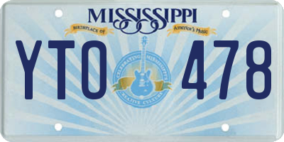 MS license plate YTO478