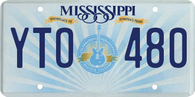 MS license plate YTO480