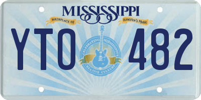 MS license plate YTO482