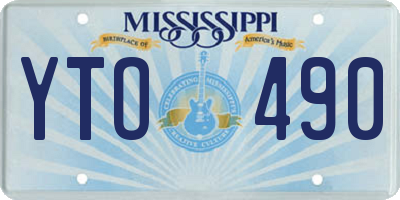MS license plate YTO490