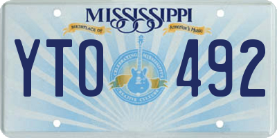 MS license plate YTO492