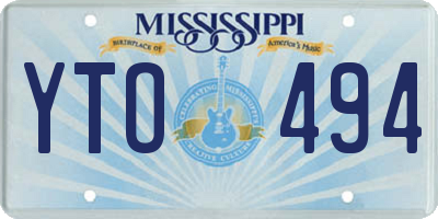 MS license plate YTO494