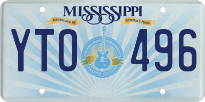 MS license plate YTO496