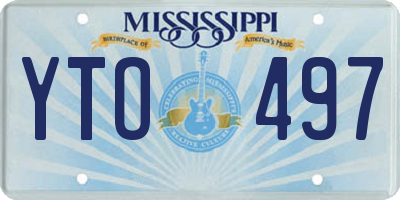 MS license plate YTO497