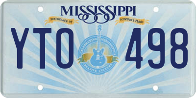 MS license plate YTO498