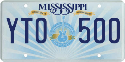 MS license plate YTO500
