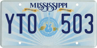 MS license plate YTO503