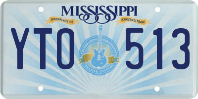 MS license plate YTO513