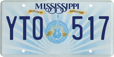 MS license plate YTO517