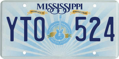 MS license plate YTO524
