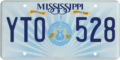 MS license plate YTO528