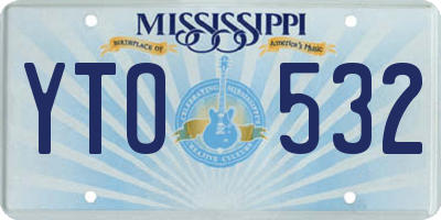 MS license plate YTO532