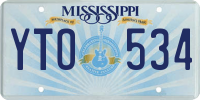 MS license plate YTO534