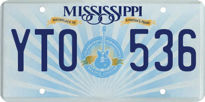 MS license plate YTO536
