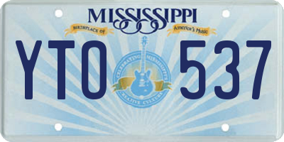 MS license plate YTO537