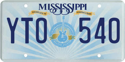 MS license plate YTO540
