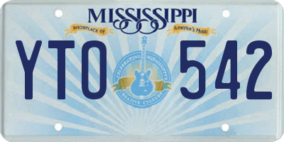 MS license plate YTO542
