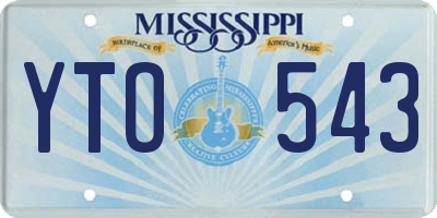 MS license plate YTO543