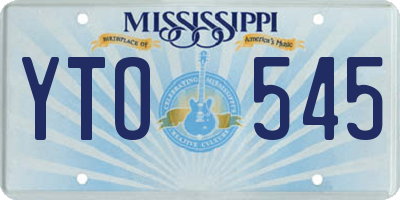 MS license plate YTO545