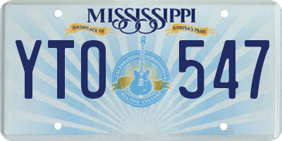 MS license plate YTO547