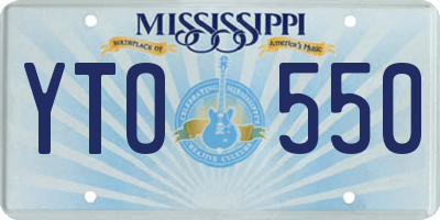 MS license plate YTO550
