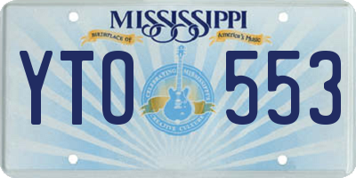MS license plate YTO553