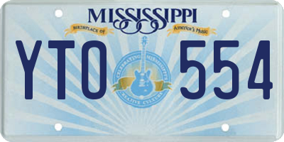 MS license plate YTO554
