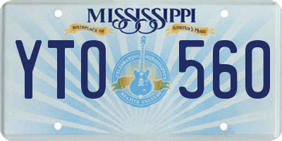 MS license plate YTO560