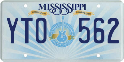 MS license plate YTO562