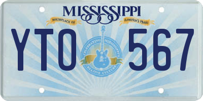MS license plate YTO567