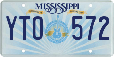 MS license plate YTO572