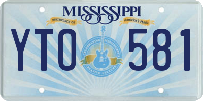 MS license plate YTO581