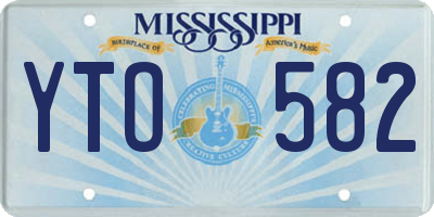 MS license plate YTO582