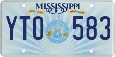 MS license plate YTO583