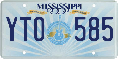 MS license plate YTO585