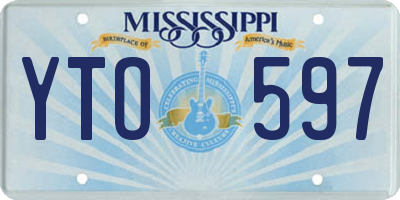 MS license plate YTO597