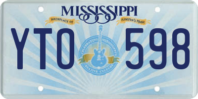 MS license plate YTO598