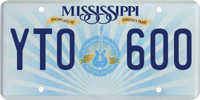 MS license plate YTO600