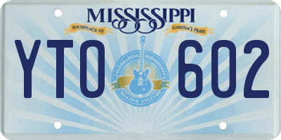 MS license plate YTO602