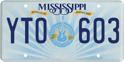 MS license plate YTO603