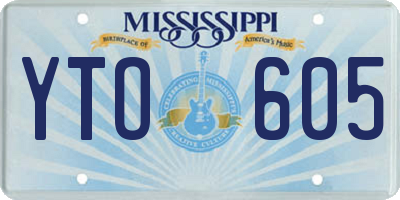 MS license plate YTO605