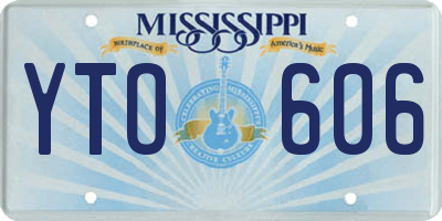 MS license plate YTO606