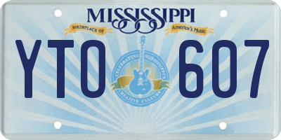 MS license plate YTO607