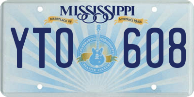 MS license plate YTO608