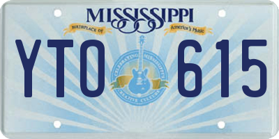MS license plate YTO615