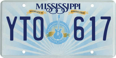 MS license plate YTO617