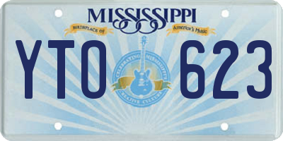 MS license plate YTO623